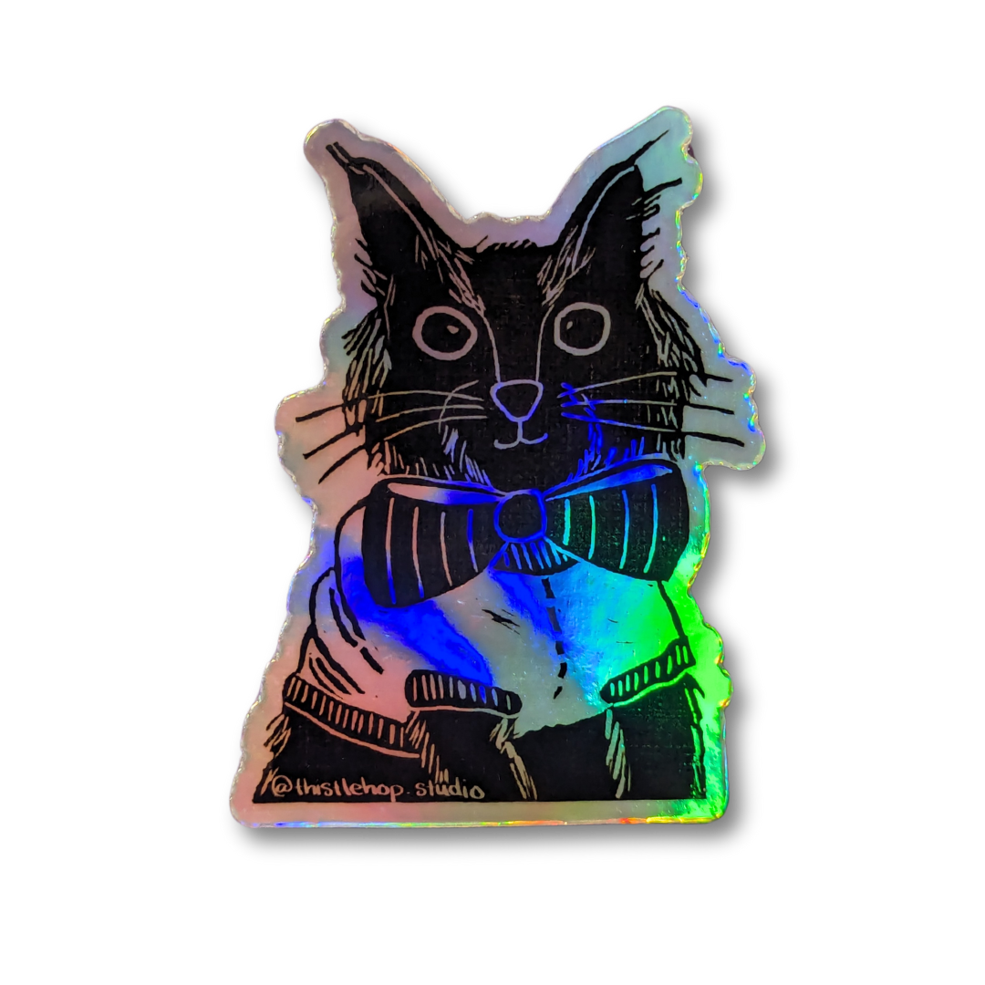 Picture Day Kitty Sticker - Die Cut Holographic