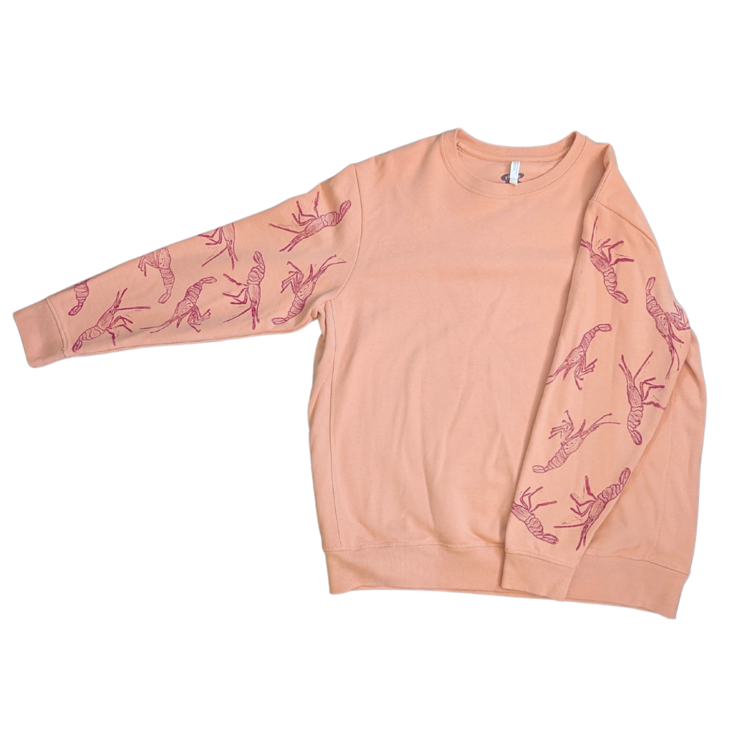 Shrimp Block-printed Sleeve Crewneck