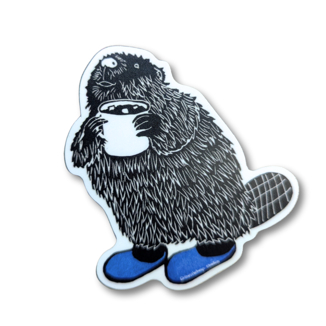 Cozy Beaver Sticker - Die Cut Vinyl