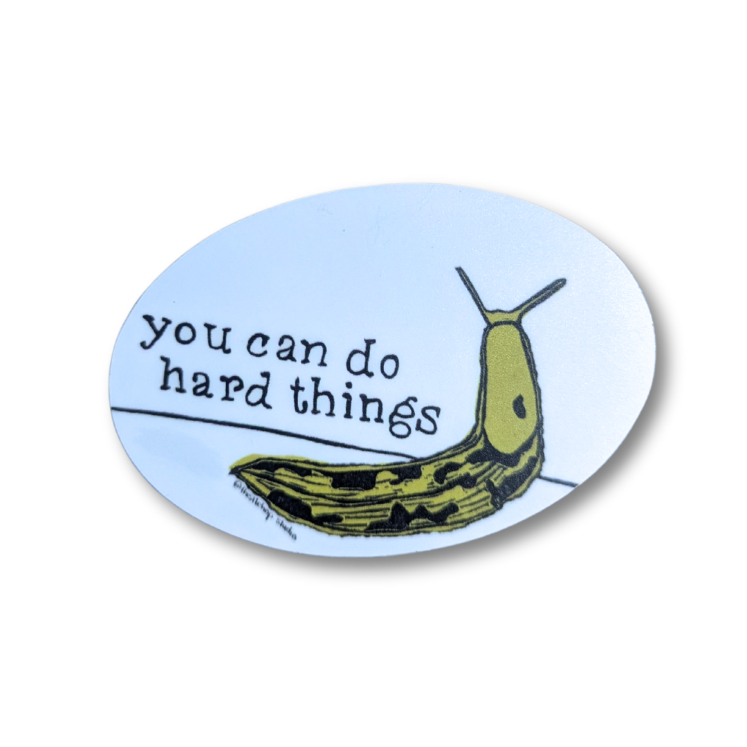 Pep Talk Banana Slug Sticker - Oval Vinyl