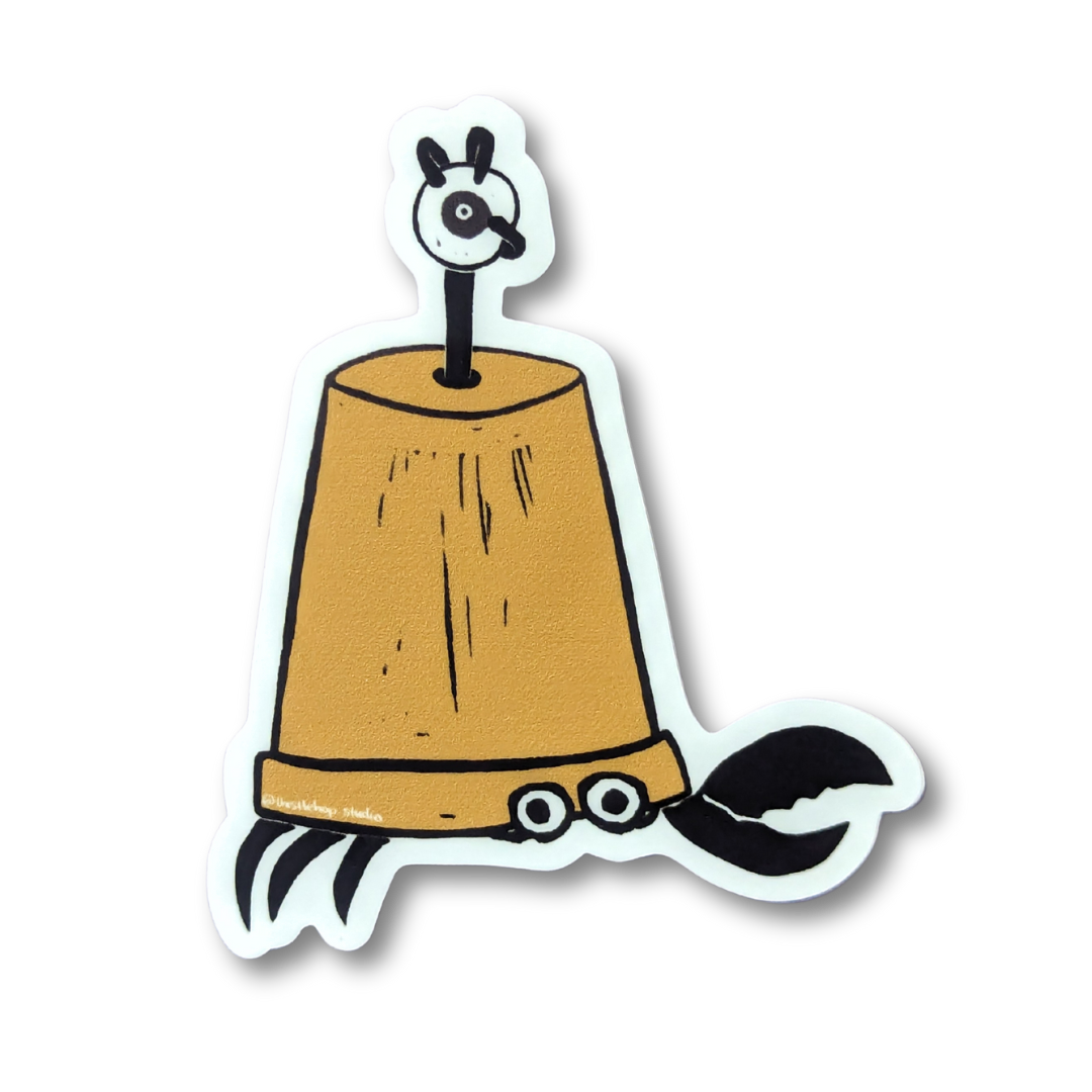 Awkward Hermit Crab Sticker - Die Cut Vinyl
