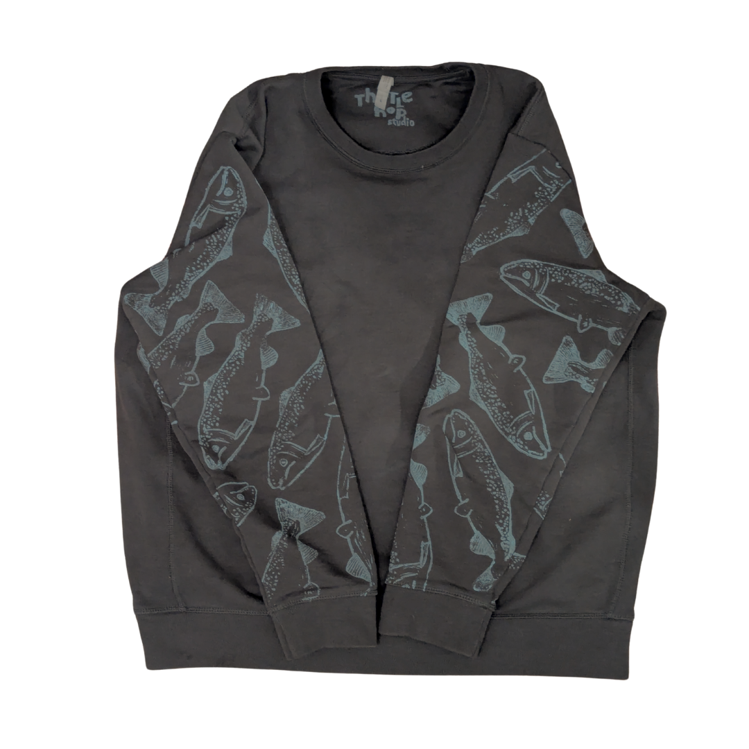 Salmon Run Block-printed Crewneck