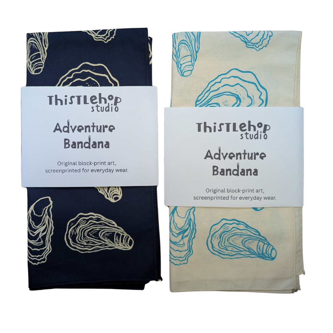 Oyster Shell Screenprinted Bandana