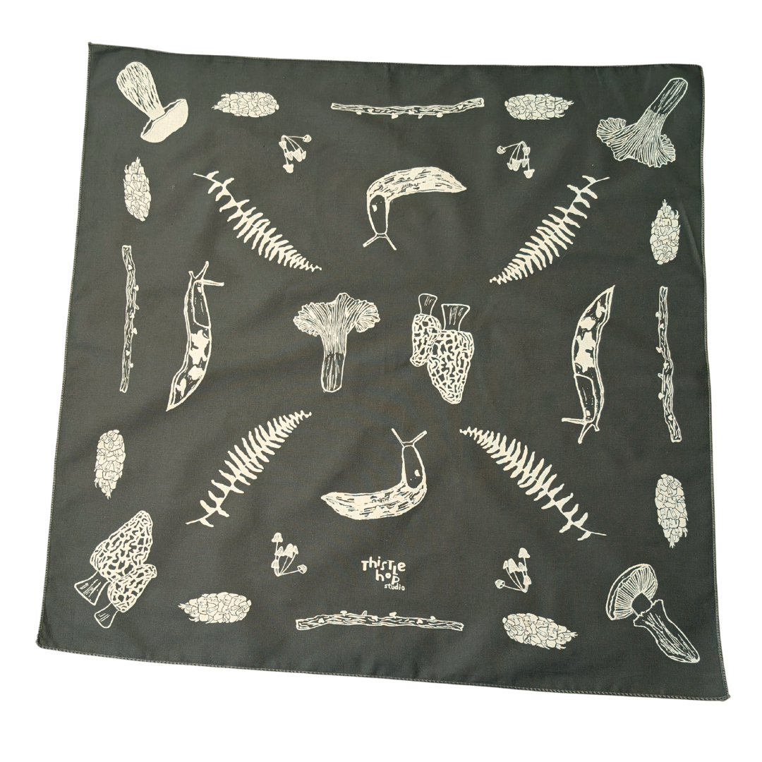 Forest Floor Screenprinted Bandana