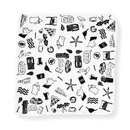 Give Yourself a Present – Hand-Stamped Organic Cotton Bandana (White/Black)