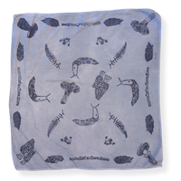 Forest Floor - Hand Stamped Organic Cotton Bandana (Light Navy/Navy)