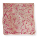 Shrimp - Hand Stamped Organic Cotton Bandana (Tan/Magenta)