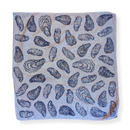 Oyster Shell – Hand Stamped Organic Cotton Bandana (Light Navy/Navy)