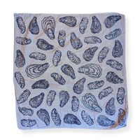Oyster Shell – Hand Stamped Organic Cotton Bandana (Light Navy/Navy)