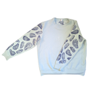 Oyster Shell Block-printed Sleeve Crewneck