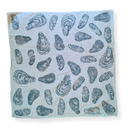 Oyster Shell – Hand Stamped Organic Cotton Bandana (Pale Blue/Dusty Green)