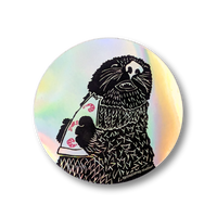 Pizza Otter Sticker - Circle Holographic