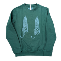 Fishing Lure Block-printed Crewneck
