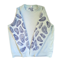 Oyster Shell Block-printed Sleeve Crewneck