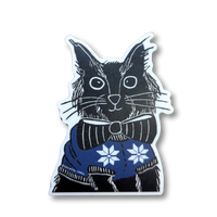 Sweater Cat Sticker - Die Cut Vinyl
