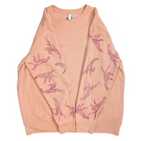 Shrimp Block-printed Sleeve Crewneck