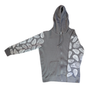 Oyster Shell Block-printed Sleeve Zip-up Hoodie