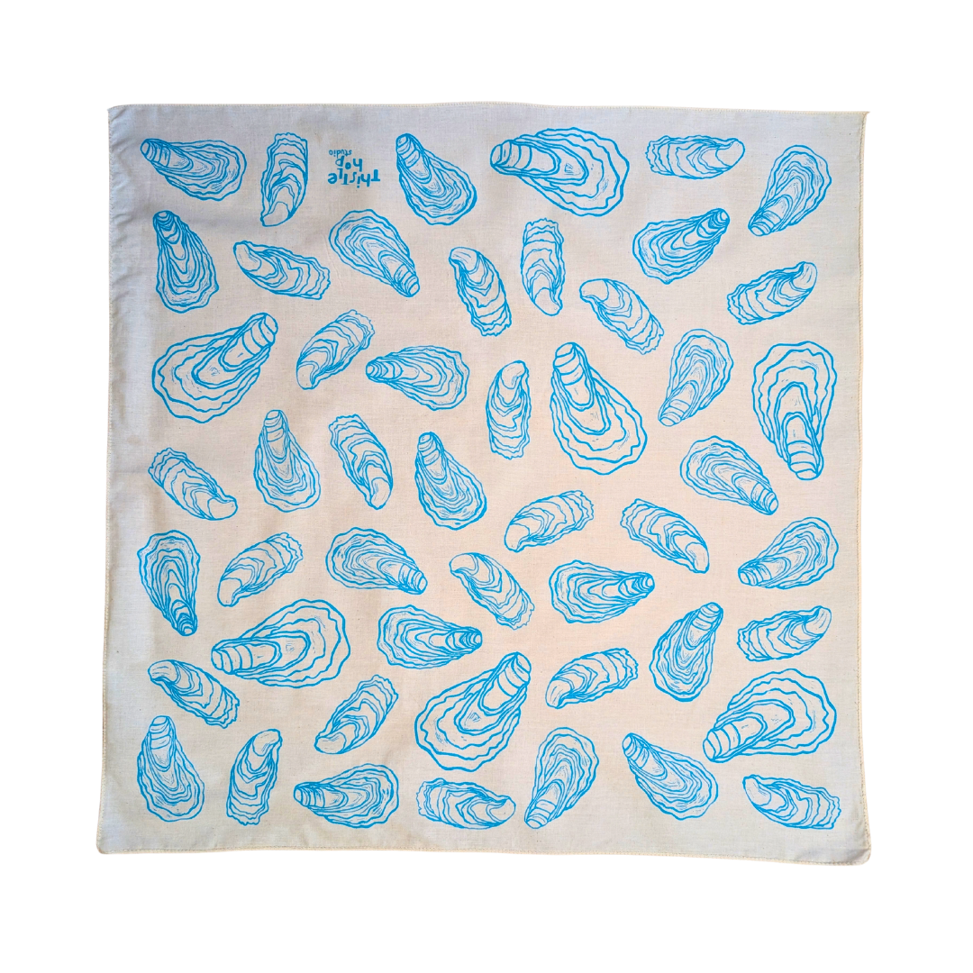 Oyster Shell Screenprinted Bandana