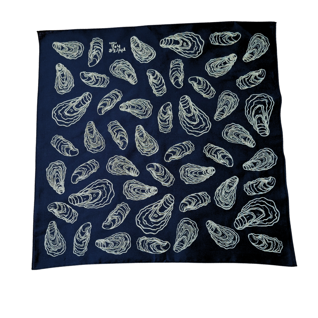 Oyster Shell Screenprinted Bandana
