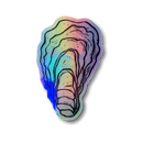 Oyster Shell Sticker - Die Cut Holographic