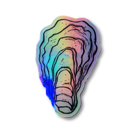 Oyster Shell Sticker - Die Cut Holographic