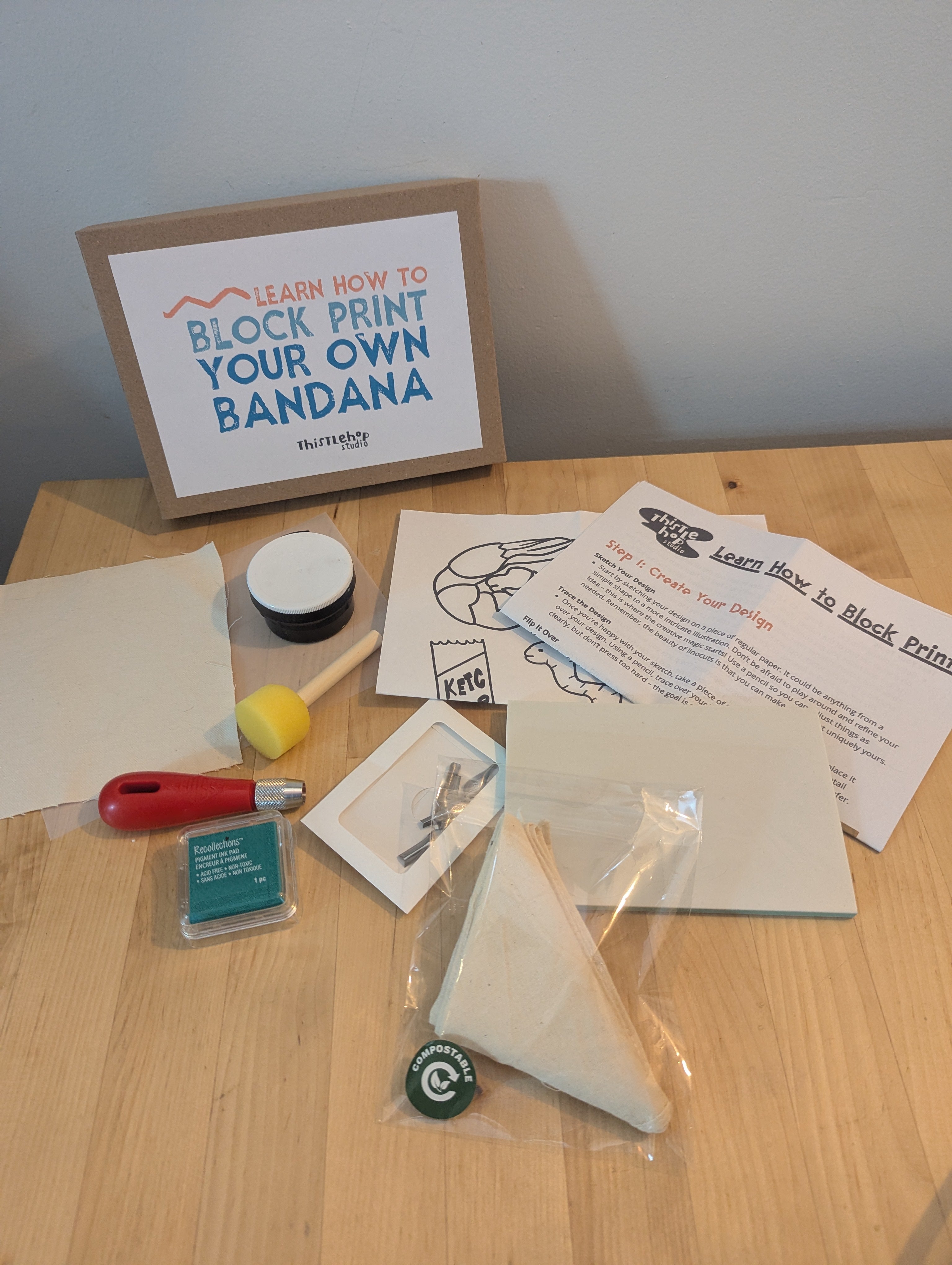 DIY Block Print Kit - Make Your Own Bandana
