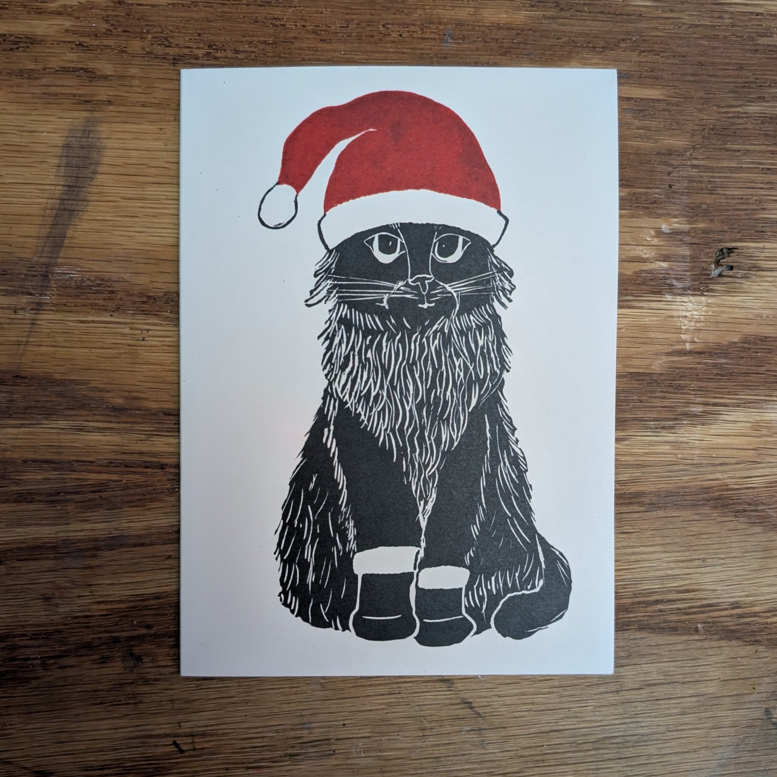Santa Cat Greeting Card