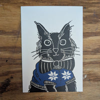 Sweater Cat Greeting Card