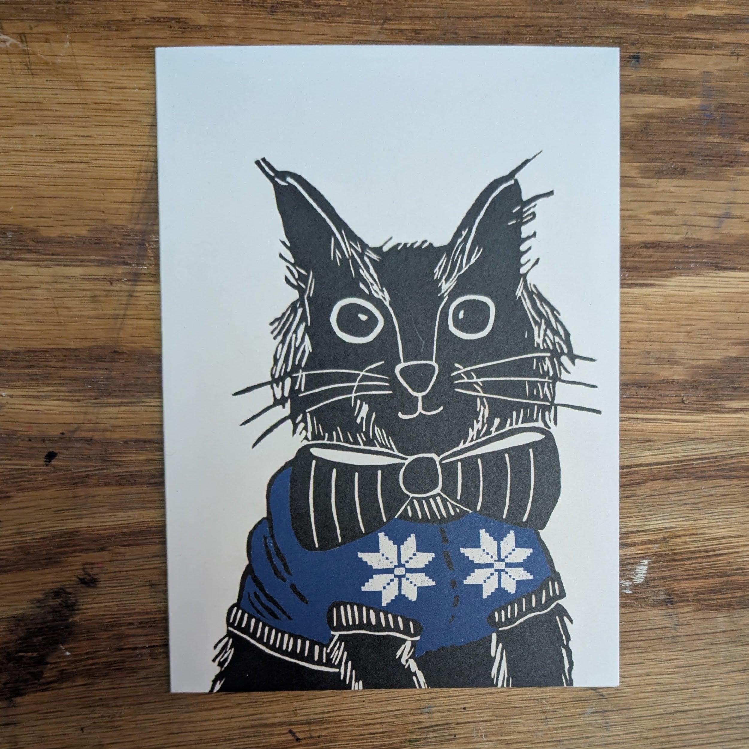 Sweater Cat Greeting Card