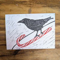 Sledding Crow Greeting Card