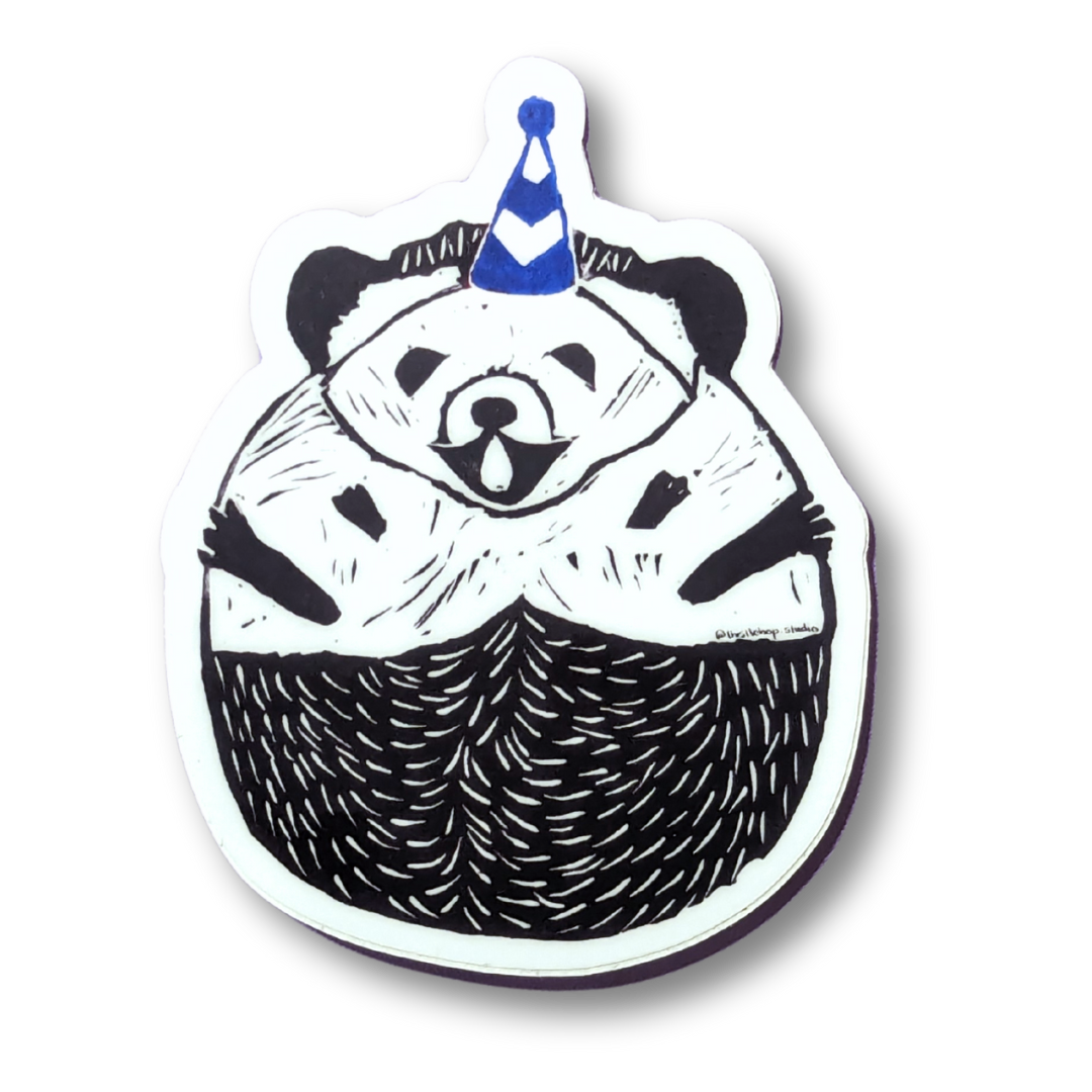 Party Hedgehog Sticker - Die Cut Vinyl