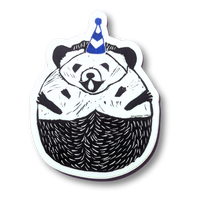 Party Hedgehog Sticker - Die Cut Vinyl