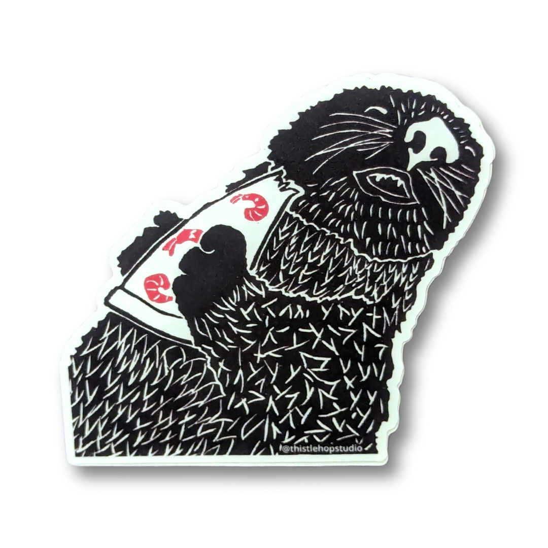 Pizza Otter Sticker - Die Cut Vinyl