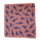 Orcas - Hand Stamped Organic Cotton Bandana (Mauve/Navy)